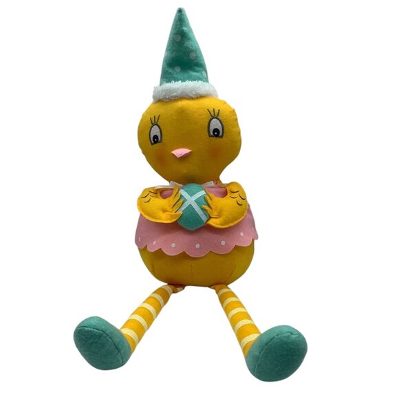 Easter Chick Shelf Sitter Plush Chick Plush Gift & Party Hat 24" Johanna Parker - Picture 1 of 8
